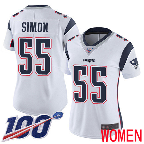 New England Patriots Football #55 Vapor Untouchable 100th Season Limited White Women John Simon Road NFL Jersey->new england patriots->NFL Jersey